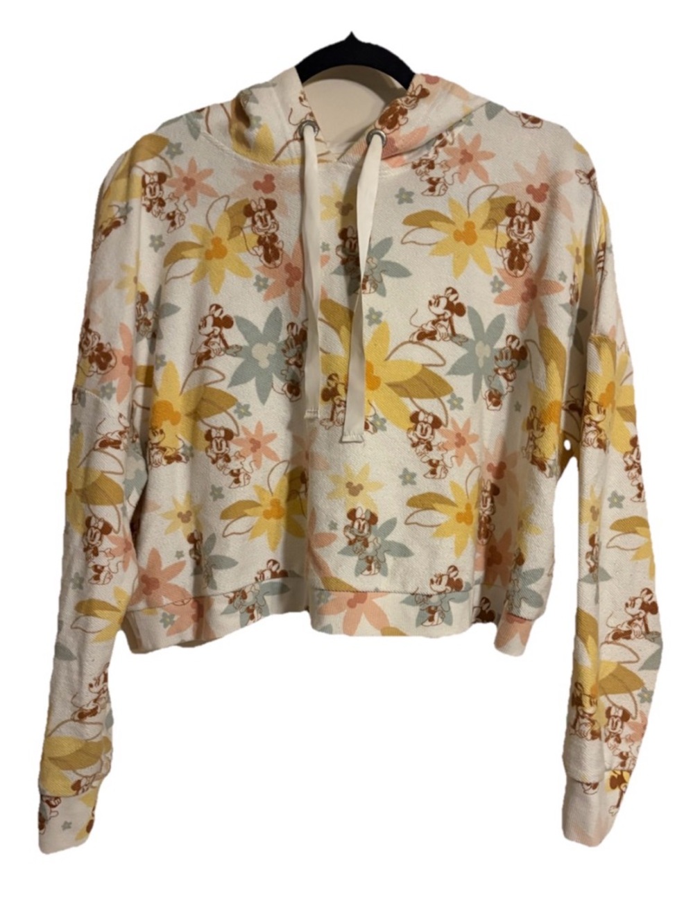 Disney Parks Minnie Mouse Spring Floral Cropped Hoodie